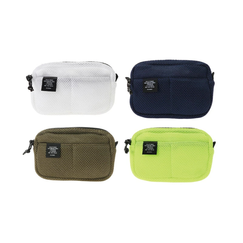 Delfonics Utility Pouch Mesh Small Size - Compact Inner Carrying Bag for Organizing Stationery, Cosmetics & Travel Essentials | Perfect for Office, School & Daily Use