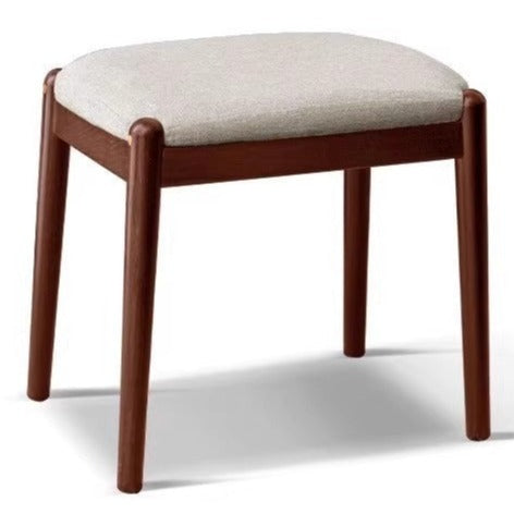 Premium Black Walnut Solid Wood Square Makeup Stool - Durable Vanity Seat with Storage for Bedroom, Bathroom & Dressing Room - Natural Wooden Stool for Makeup Table, Vanity Desk & Dressing Area