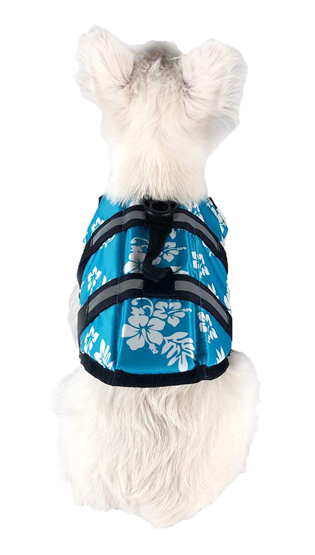 GabeFish Dog Life Jacket - Safety Swimming Vest with Reflective Strips & Harness for Large Dogs - Perfect for Boating, Beach & Pool Activities (X-Large, ForalBlue)