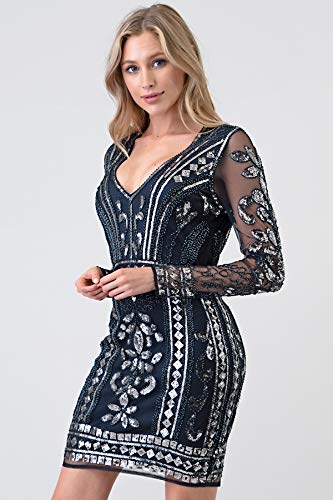 Elegant Women's Minuet Cocktail Dress - Bodycon Prom Formal Mini Dress for Evening Parties, Date Nights & Special Occasions