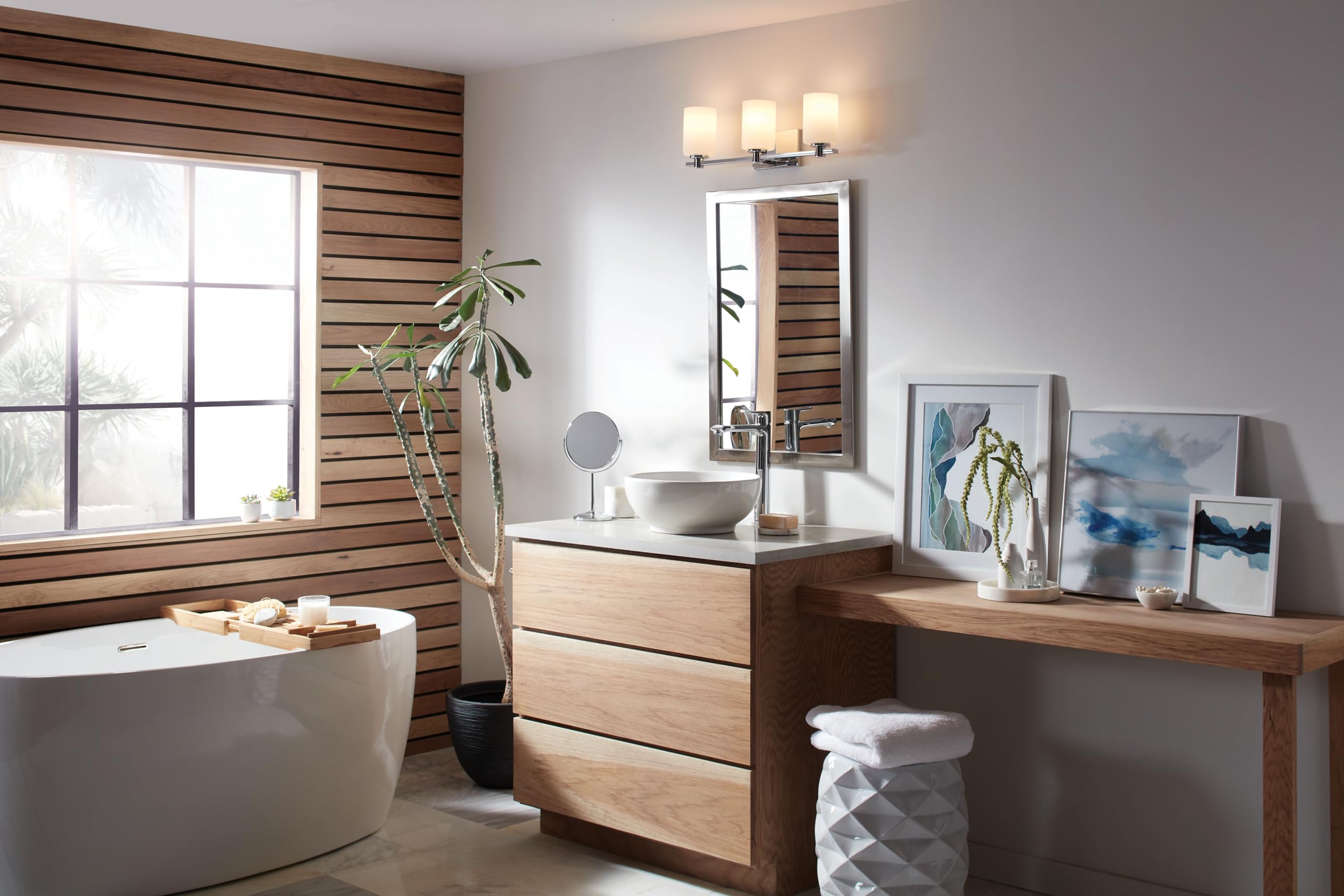 Hinkley Karlie Collection 3-Light Transitional Bathroom Vanity Light Fixture in Chrome - Perfect for Modern Bathroom Lighting and Vanity Mirror Illumination