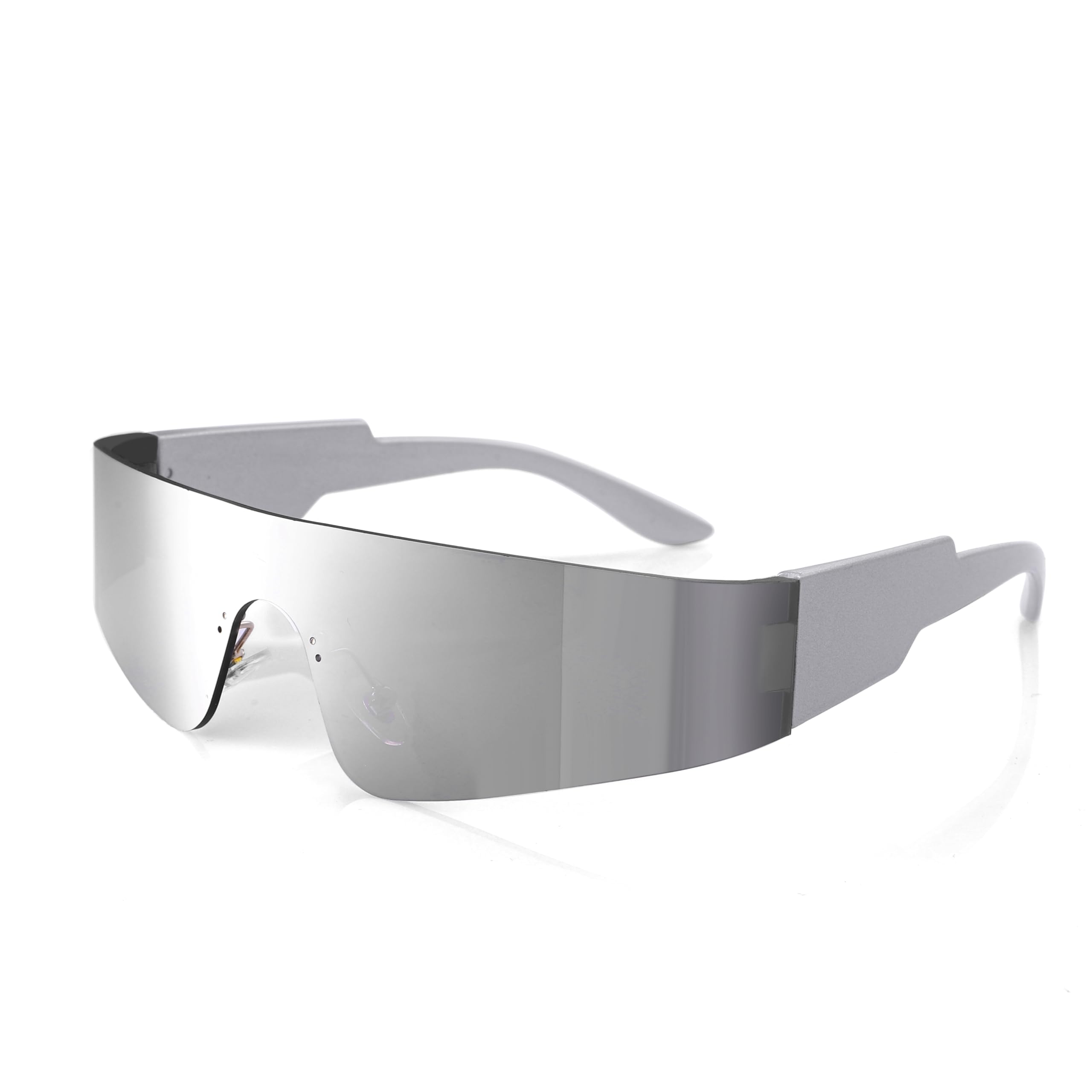 Futuristic Cyberpunk Wrap Around Sunglasses for Women & Men - Trendy Rimless Visor Shades for Outdoor Sports, Driving & Fashion Accessories