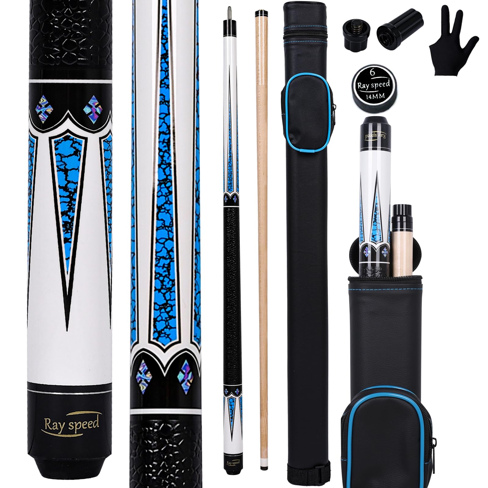 Low Deflection Professional Pool Cue Stick 19-20oz with Hard Case - High Performance Billiard Shaft for Tournament & Home Game Use