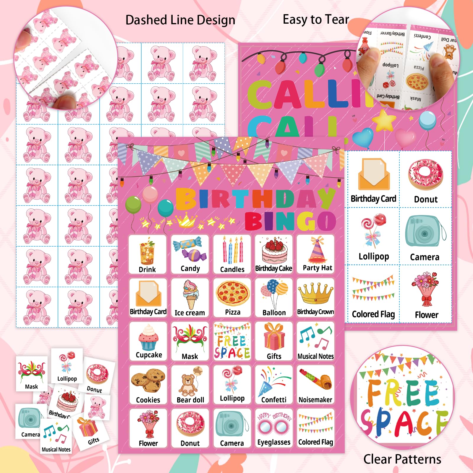 Fun Birthday Bingo Game Set for Kids, Teens & Adults - 24 Player Bingo Cards for Classroom, Family Parties & Holiday Celebrations | Perfect for School Events, Birthday Parties & Group Activities