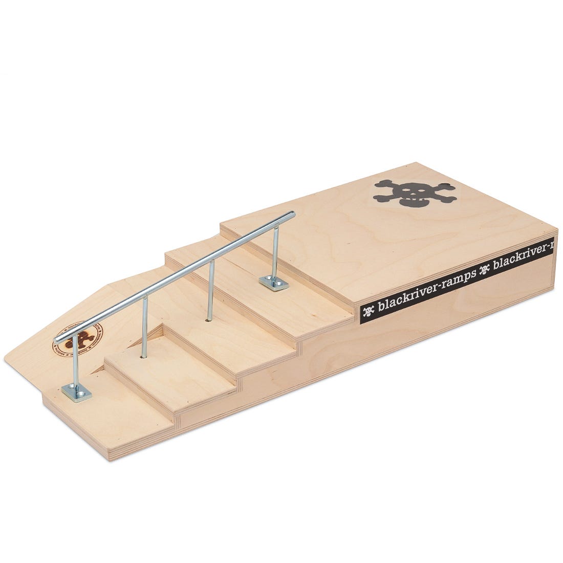 Blackriver Fingerboard Ramps - Professional Skateboard Mini Ramp Stairset with Round Rail for Tech Deck & Fingerboard Tricks - Perfect for Indoor Skate Practice & Competition Training