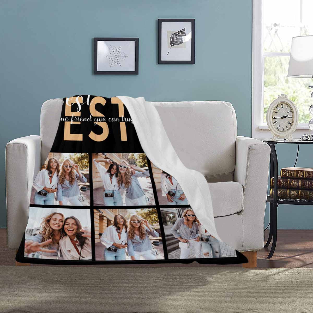 MyPupSocks Custom Best Friend Gifts - 30x40 Soft Throw Blanket for Women & Girls | Long Distance Friendship, Sister Gift Idea | Perfect for Couch, Bed, Movie Nights & Gifting