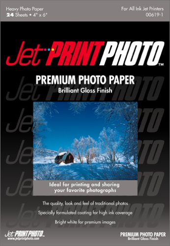 Jet Print Photo Premium Glossy Photo Paper 4x6 Inches - 100 Sheets for High-Quality Prints, Ideal for Home Printing, Photo Albums, Scrapbooking & DIY Projects