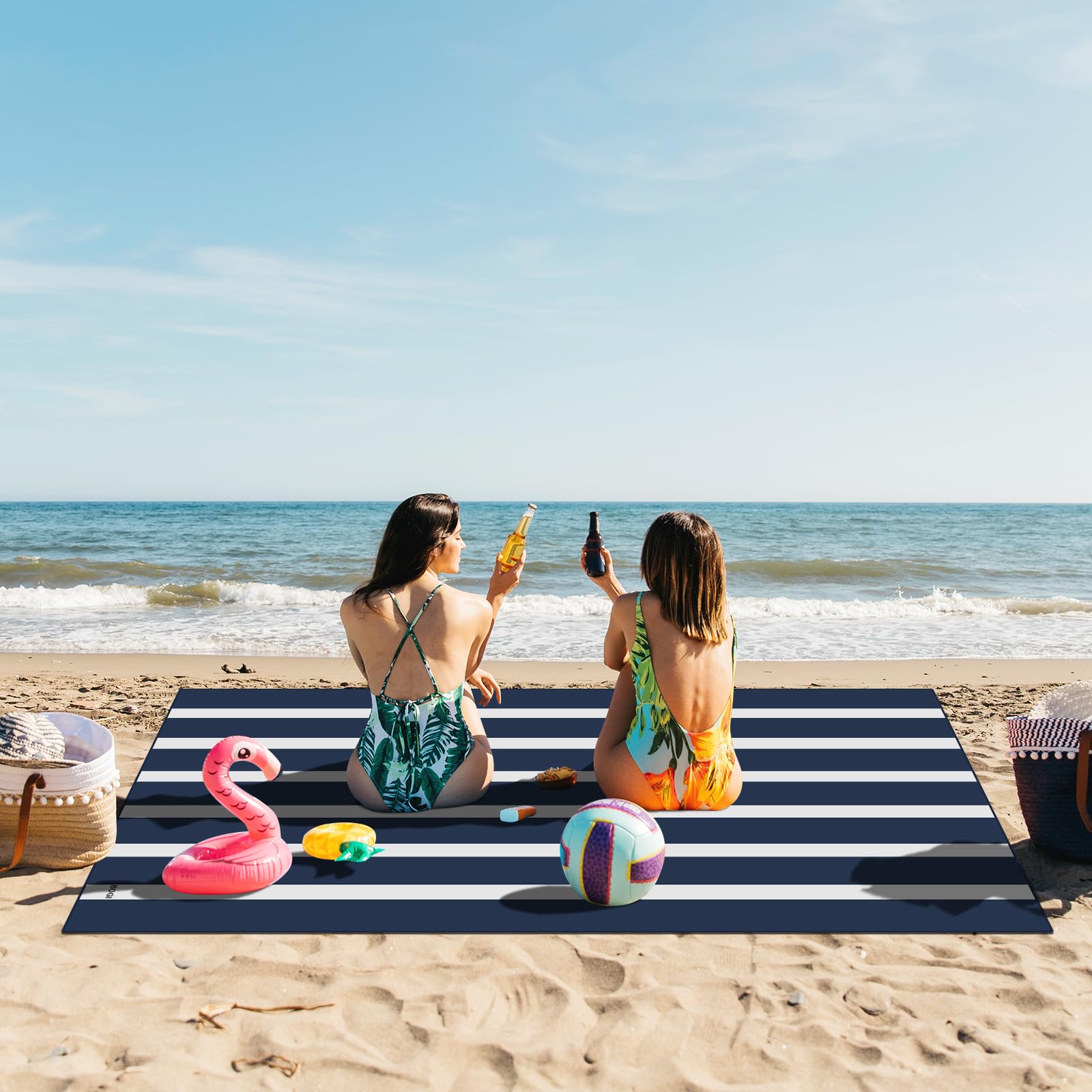 BOGI Quick Dry Microfiber Beach Towel Set - Lightweight, Absorbent & Sand Proof - Large & XL Oversized Travel Towels for Pool, Swim, Gym, Yoga - Perfect for Beach Vacations, Travel & Outdoor Activities