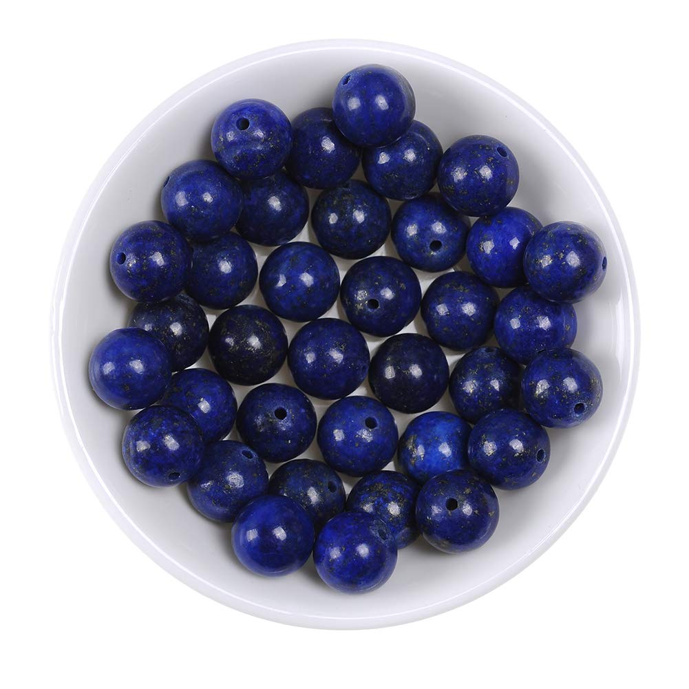 48pcs 8mm Round Natural Lapis Lazuli Gemstone Beads for DIY Jewelry Making - Bracelets, Necklaces, Gifts for Adults - Perfect for Crafting, Meditation & Spiritual Healing