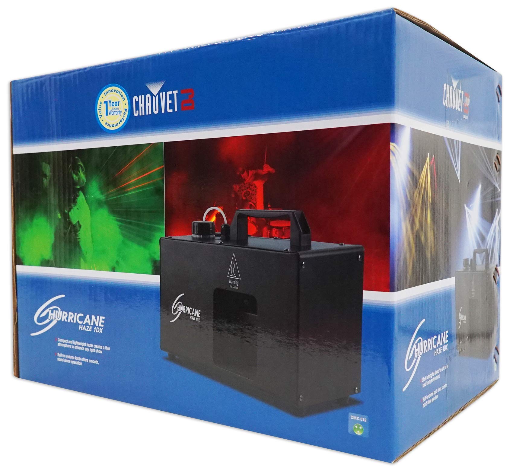 Chauvet DJ Hurricane Haze 1DX Professional Water-Based Haze Machine with 2 Gallons of Haze Fluid - Perfect for Stage Shows, Concerts, and DJ Performances