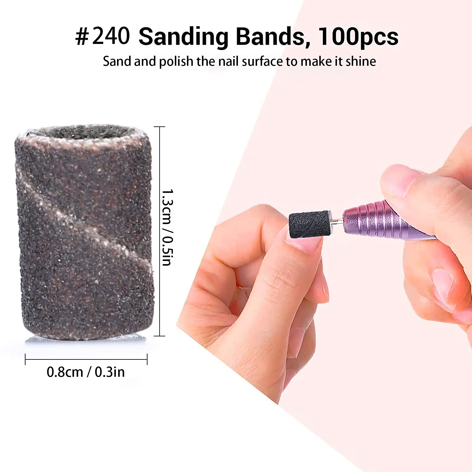 Premium Pedicure Sanding Bands for Nail Art - 0.5