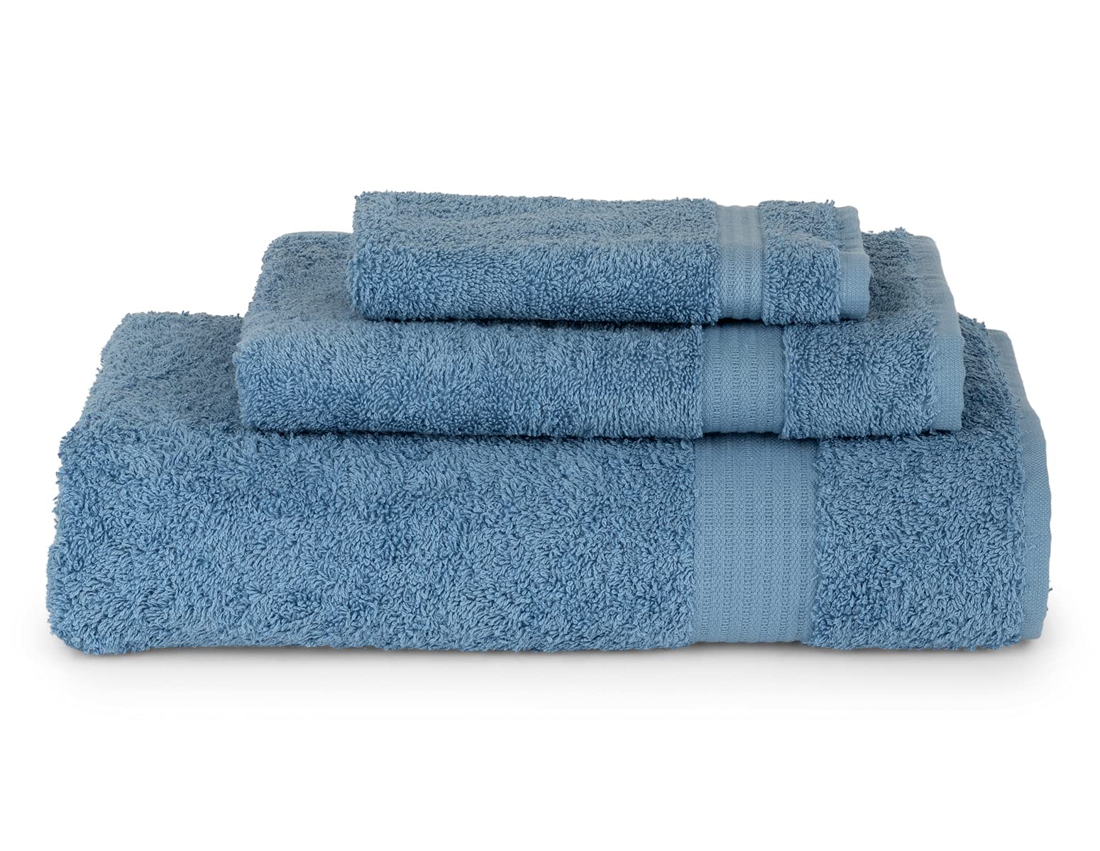 Premium Cotton Bath Towel Set - Ultra Soft & Highly Absorbent for Bathroom, Hotel, Spa, Gym - Includes Bath Towel, Hand Towel & 2 Washcloths (4-Piece Set, Allure Blue) - Perfect for Luxury Home Use, Guest Bathrooms & Commercial Spaces