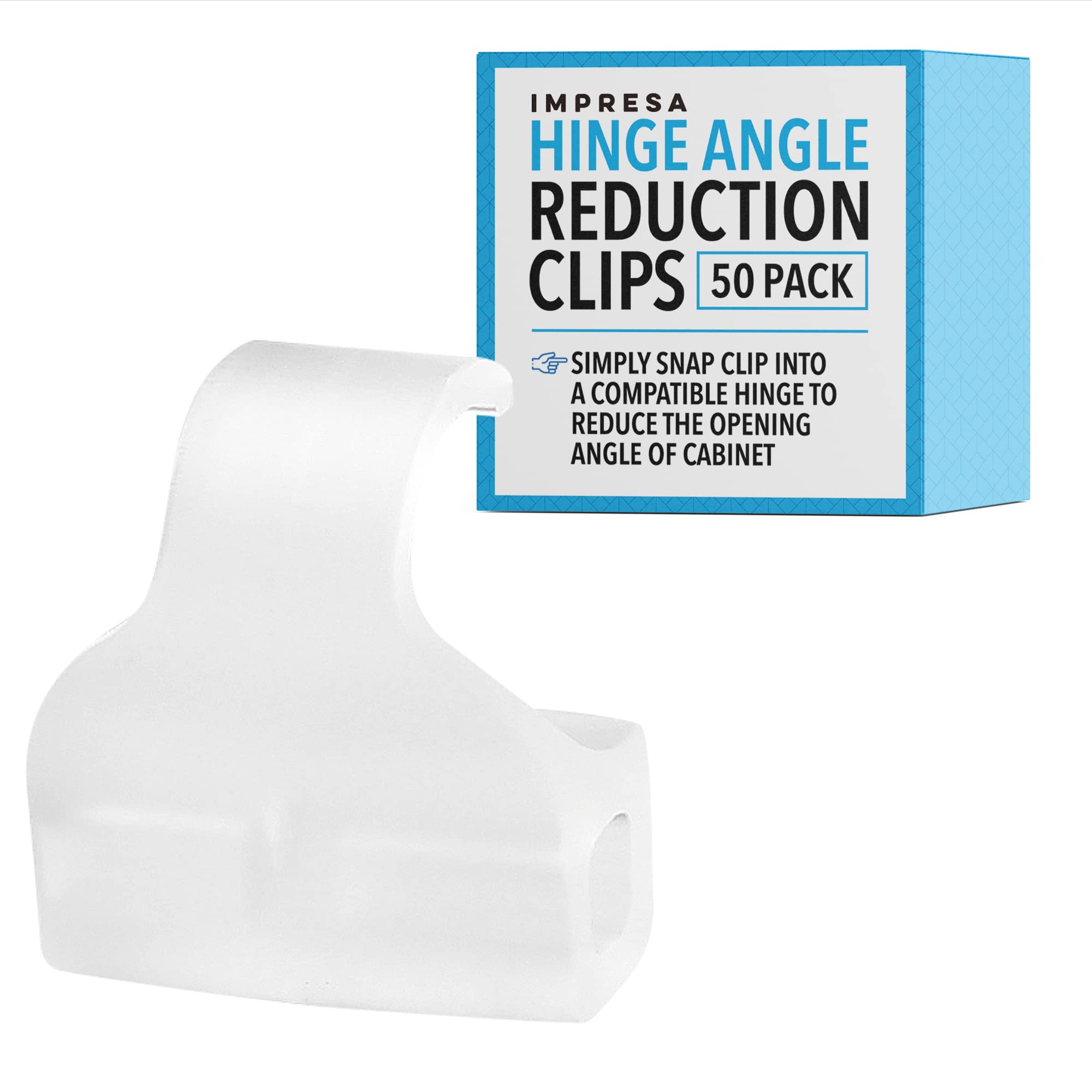IMPRESA [50 Pack] Heavy Duty Cabinet Restrictor Clips for Grass TEC 864 Hinge - Easy Installation Invisible Kitchen Cabinet Door Restraints for Secure Childproofing & Pet Safety