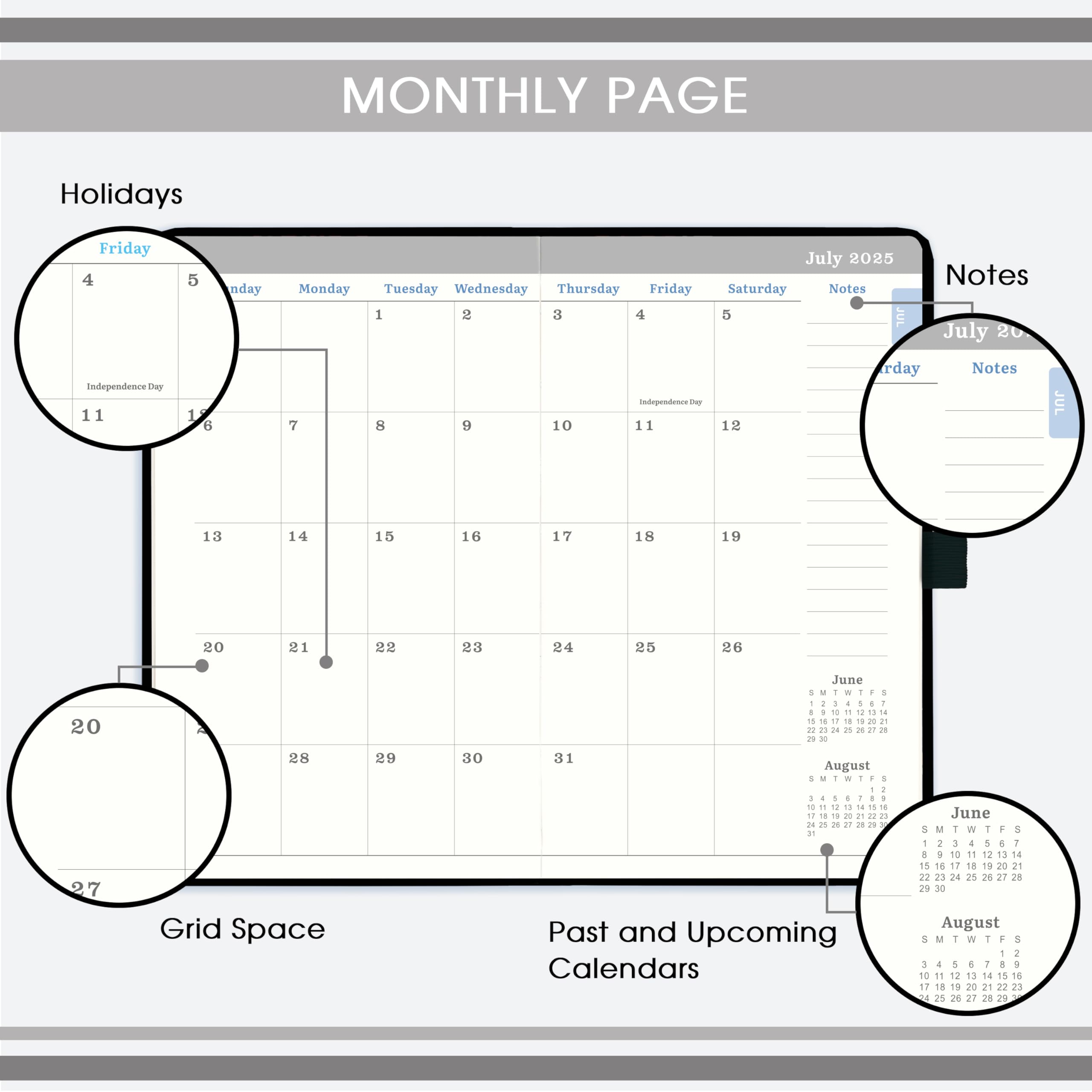 2025-2026 Pocket Planner | July 2025 to June 2026 Weekly & Monthly Calendar | 6.3×3.8 Inch Compact Organizer with Pen Loop, Back Pocket & Elastic Closure | Perfect for Students, Professionals & Daily Planning