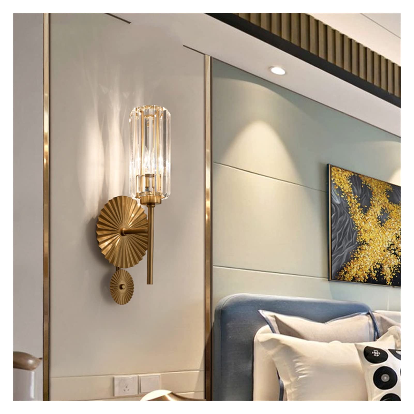 Modern Crystal Wall Mount Lamp - LED Wall Sconce Lighting for Living Room, Bedroom, Corridor & Staircase | Elegant Home Decor & Ambient Lighting (Color: A) | Perfect for Creating Cozy Atmosphere & Accent Lighting