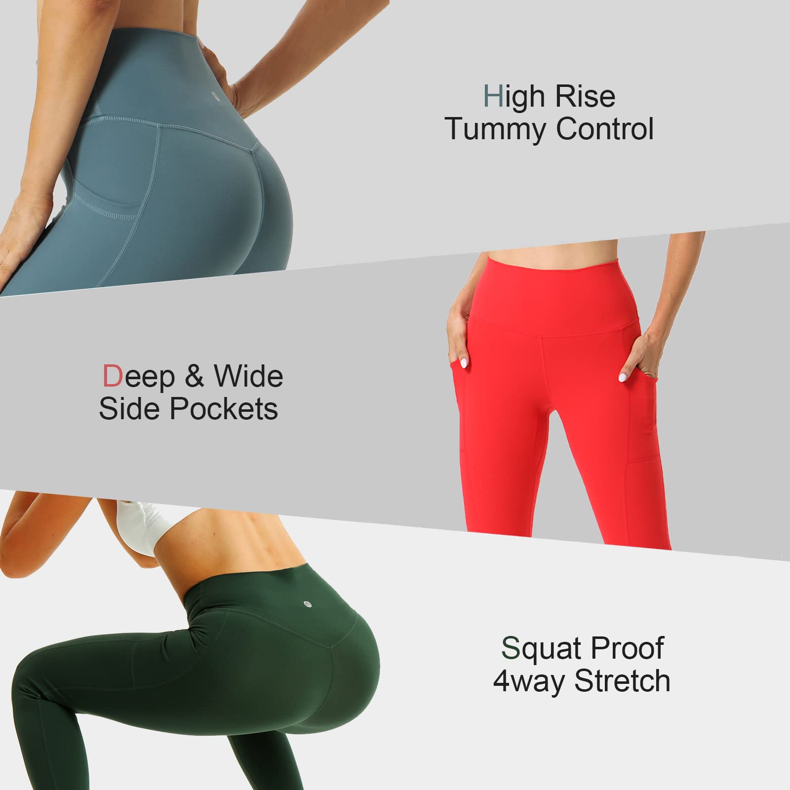 Best Women's High Waisted Yoga Leggings with Pockets - Stretchy Tummy Control Workout Running Pants for Gym, Yoga & Active Lifestyle