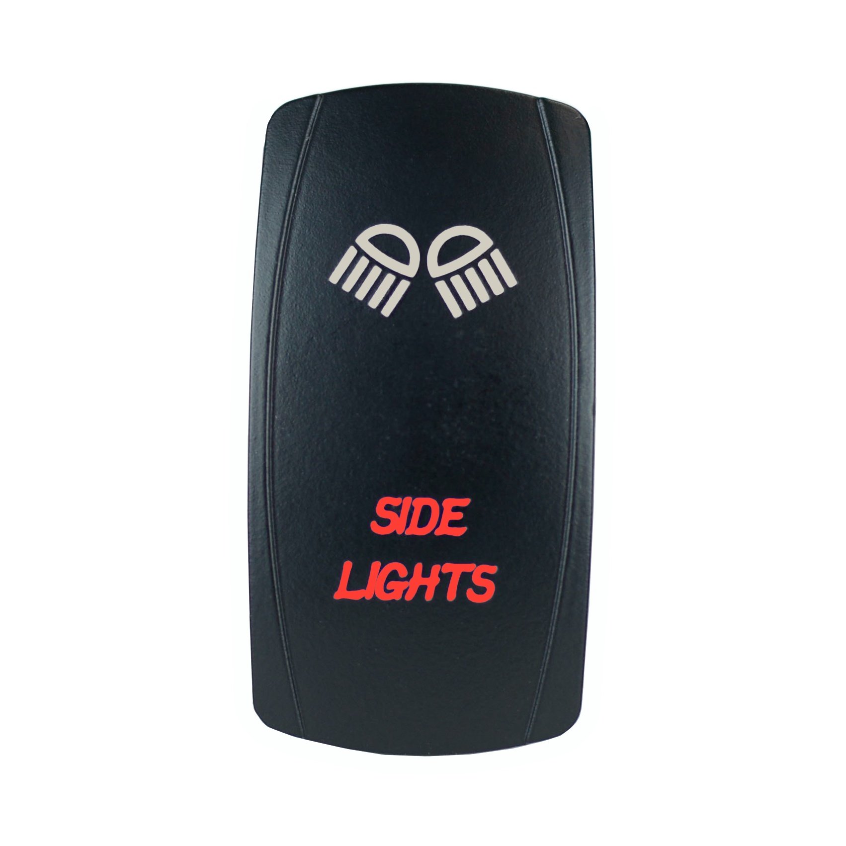 STV Motorsports 20A 12V Laser Backlit Red Rocker Switch with LED Side Lights - On/Off Power Control for Cars, Boats, RVs & Off-Road Vehicles
