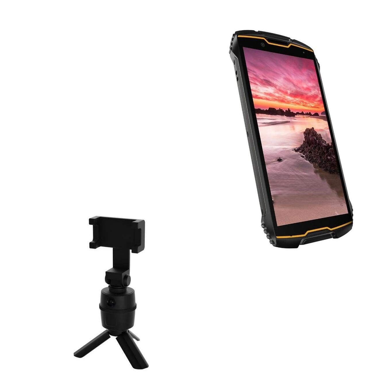 BoxWave Cubot King Kong Mini2 Stand and Mount with PivotTrack Selfie Technology - Facial Tracking Pivot Stand for Cubot King Kong Mini2 Smartphone (Jet Black) - Perfect for Vlogging, Video Calls and Hands-Free Selfies