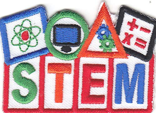 STEM Science School Iron On Patch - Educational Learning Sew On Badge for Kids Backpacks, Jackets & DIY Projects - Perfect for School, Gifts & Science Enthusiasts