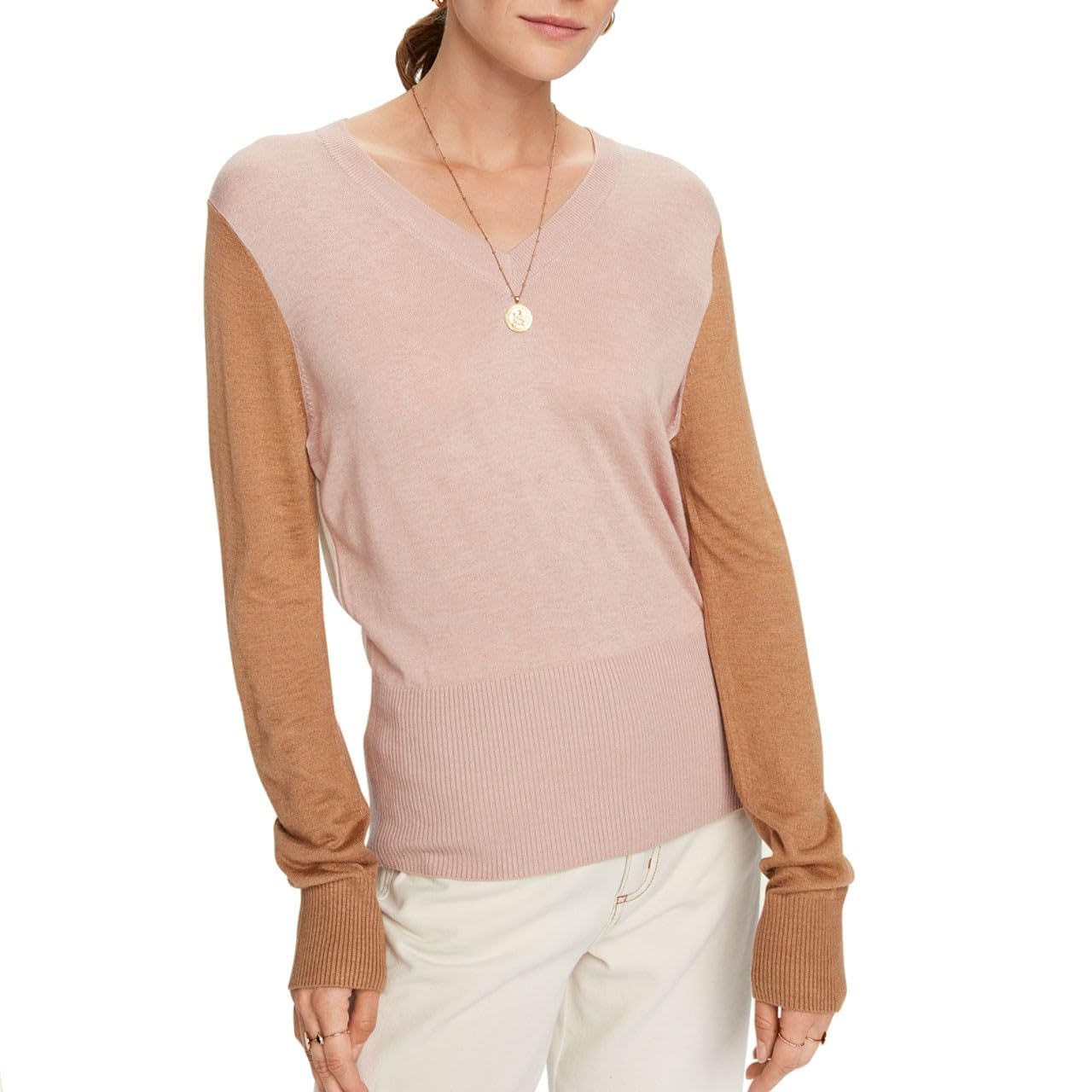 Scotch & Soda Women's Light Pink Sweater - Soft Knit Pullover for Casual Wear & Layering - Perfect for Office, Date Night & Fall Outfits