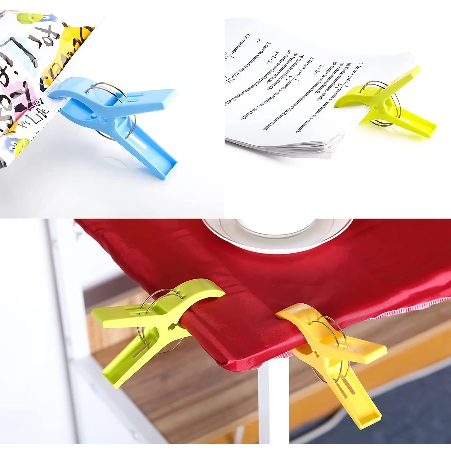10 Pack Heavy Duty Beach Towel Clips - Large Bright Colored Clamps for Beach Chairs, Cruise Vacations & Outdoor Use | Secure Towels, Blankets & Clothes from Wind | Perfect for Poolside, Picnics & Travel