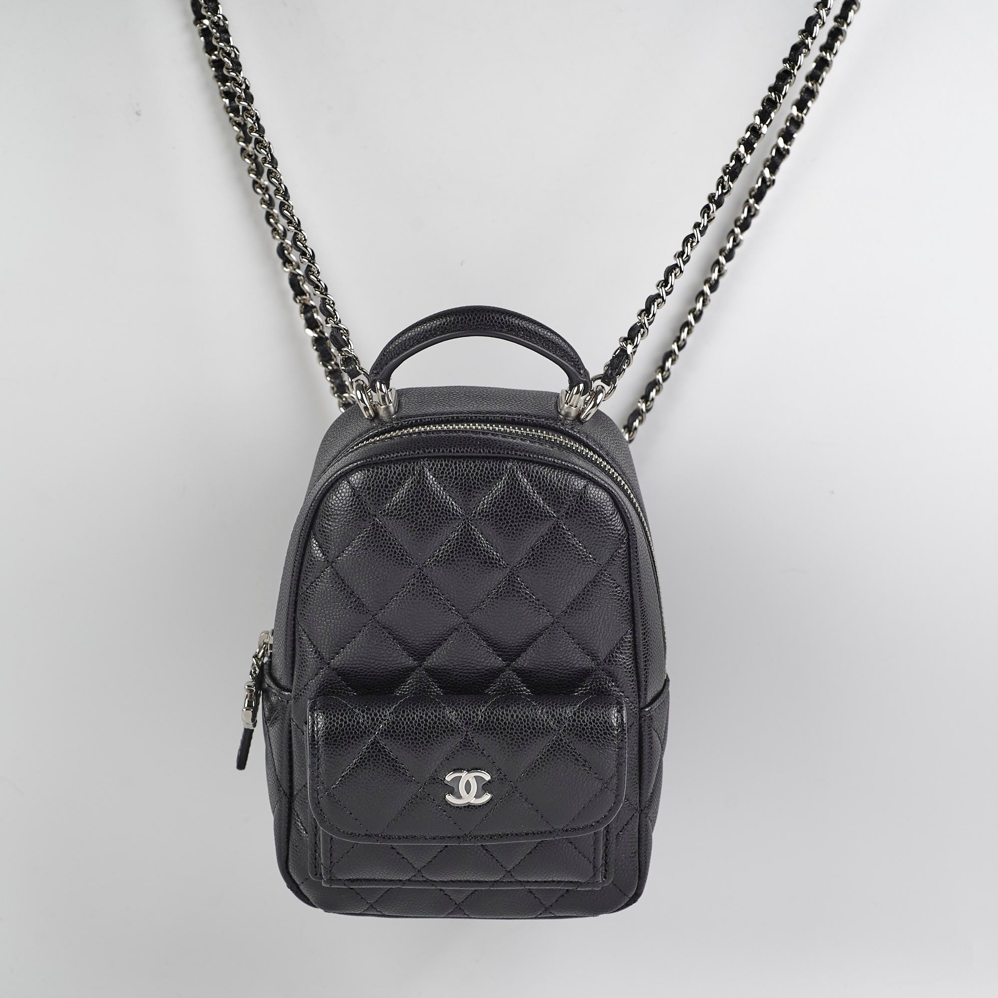 Chanel Mini Backpack in Caviar Leather - Black Luxury Crossbody Bag for Women | Perfect for Travel, Shopping & Everyday Use