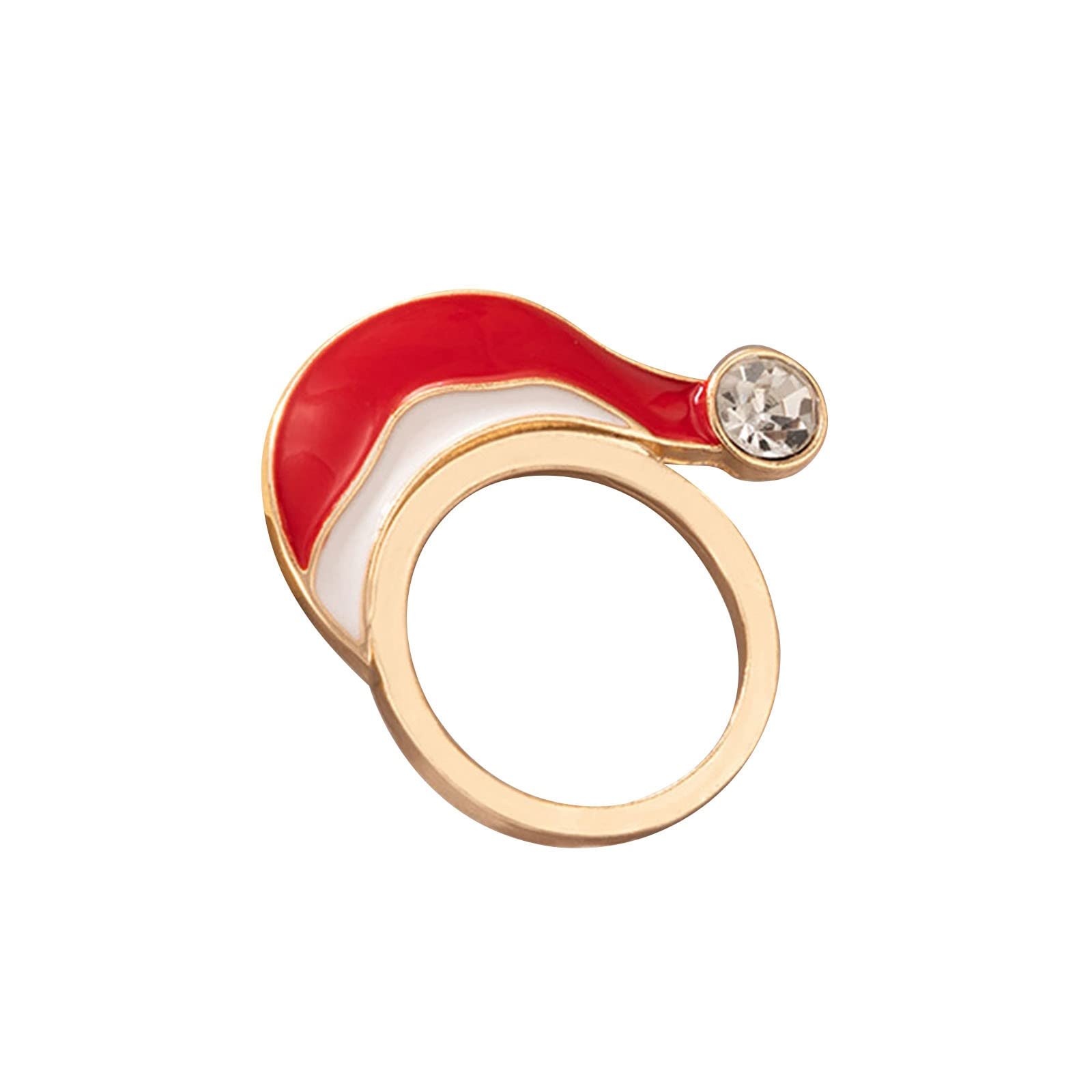 10K Gold Snowman Rings for Girls 10-12 Years - Christmas Jewelry Set with Dangly Earrings - Durable Alloy Holiday Gift for Women & Teens - Perfect for Christmas Parties, School Events & Winter Festivals (Multicolor, One Size)