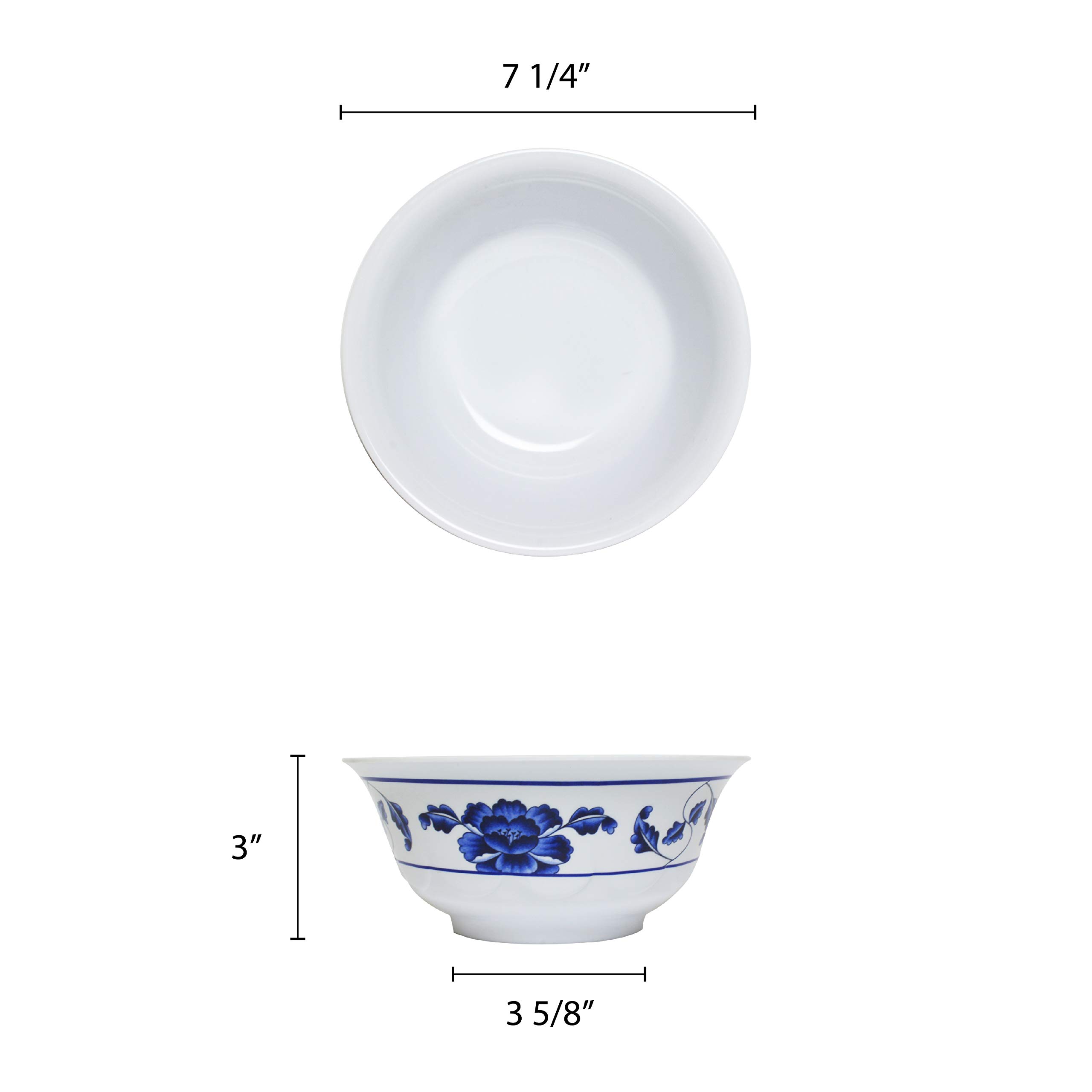 Premium Melamine Dinnerware Set - 34oz Scalloped Bowl (7.25