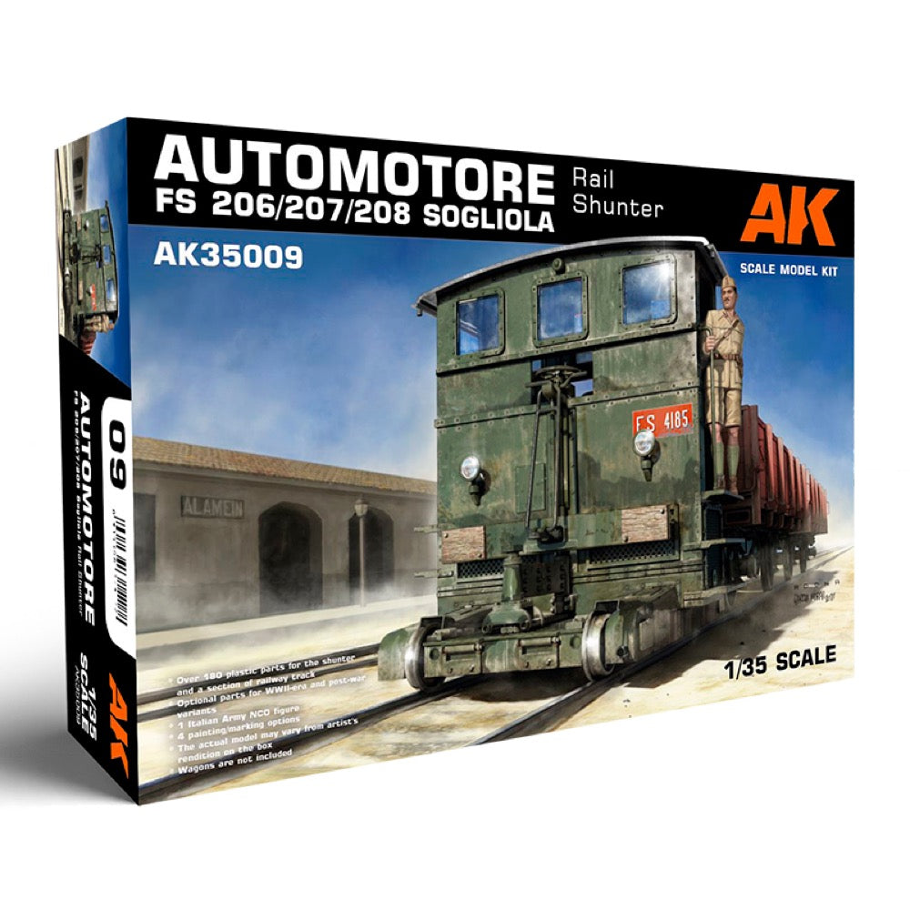 AK Interactive 35009 1/35 Scale FS 206/207/208 Sogliola Rail Shunter Model Kit - Perfect for Train Enthusiasts & Diorama Builders