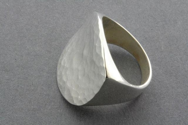 Sterling Silver Large Flat Concave Hammered Signet Ring for Men & Women - Perfect for Engraving, Gifts, and Everyday Wear
