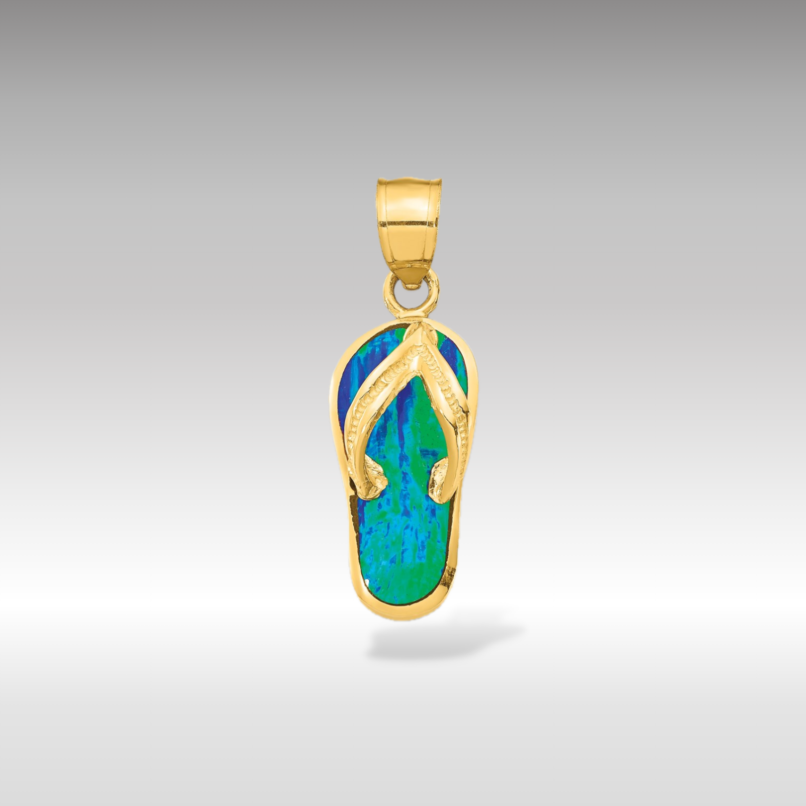 3D Flip Flop Pendant - Gold Polished Beach Jewelry for Women | Perfect for Summer Vacations, Pool Parties & Tropical Getaways