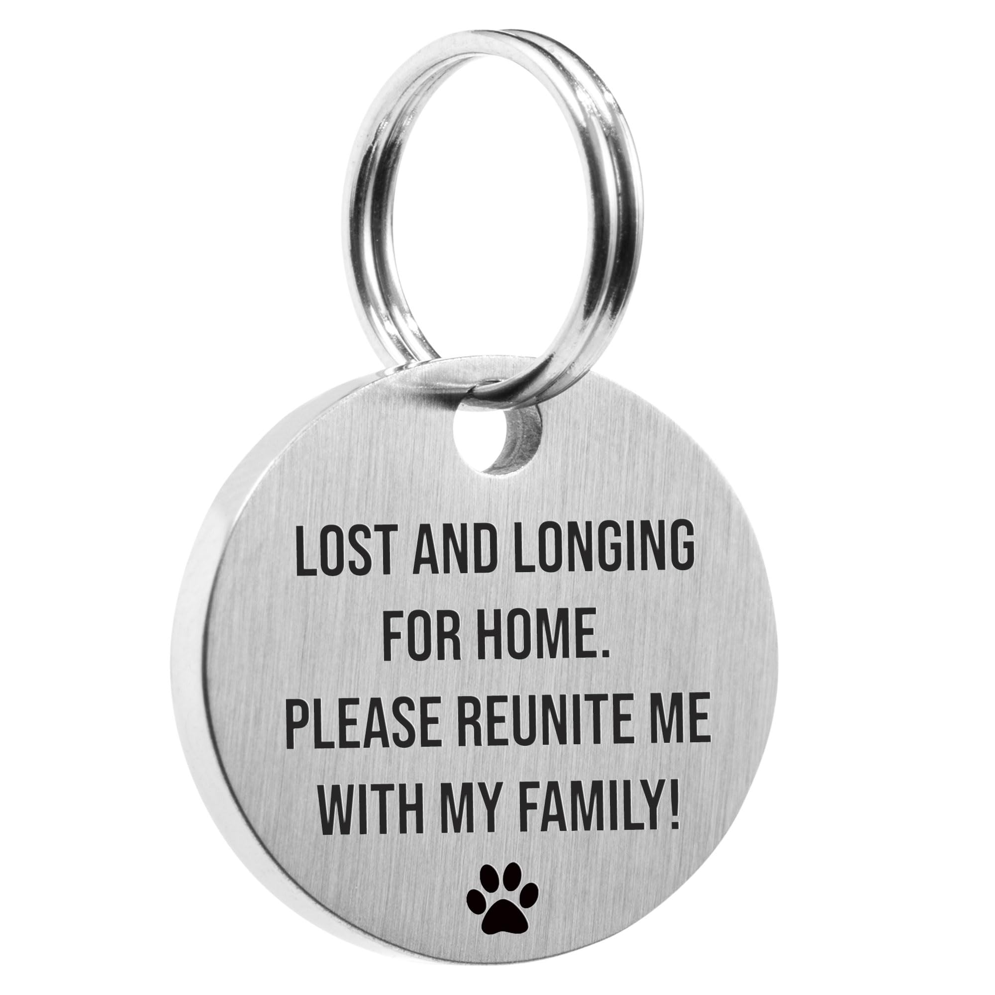 Custom Personalized Pet ID Tag - Stainless Steel Engraved Dog & Cat Collar Tag - Scratch-Resistant, Durable Pet Accessory for Dogs, Puppies, Cats, Kittens - Double-Sided Engraving (21mm) - Perfect for Daily Walks, Travel & Pet Safety