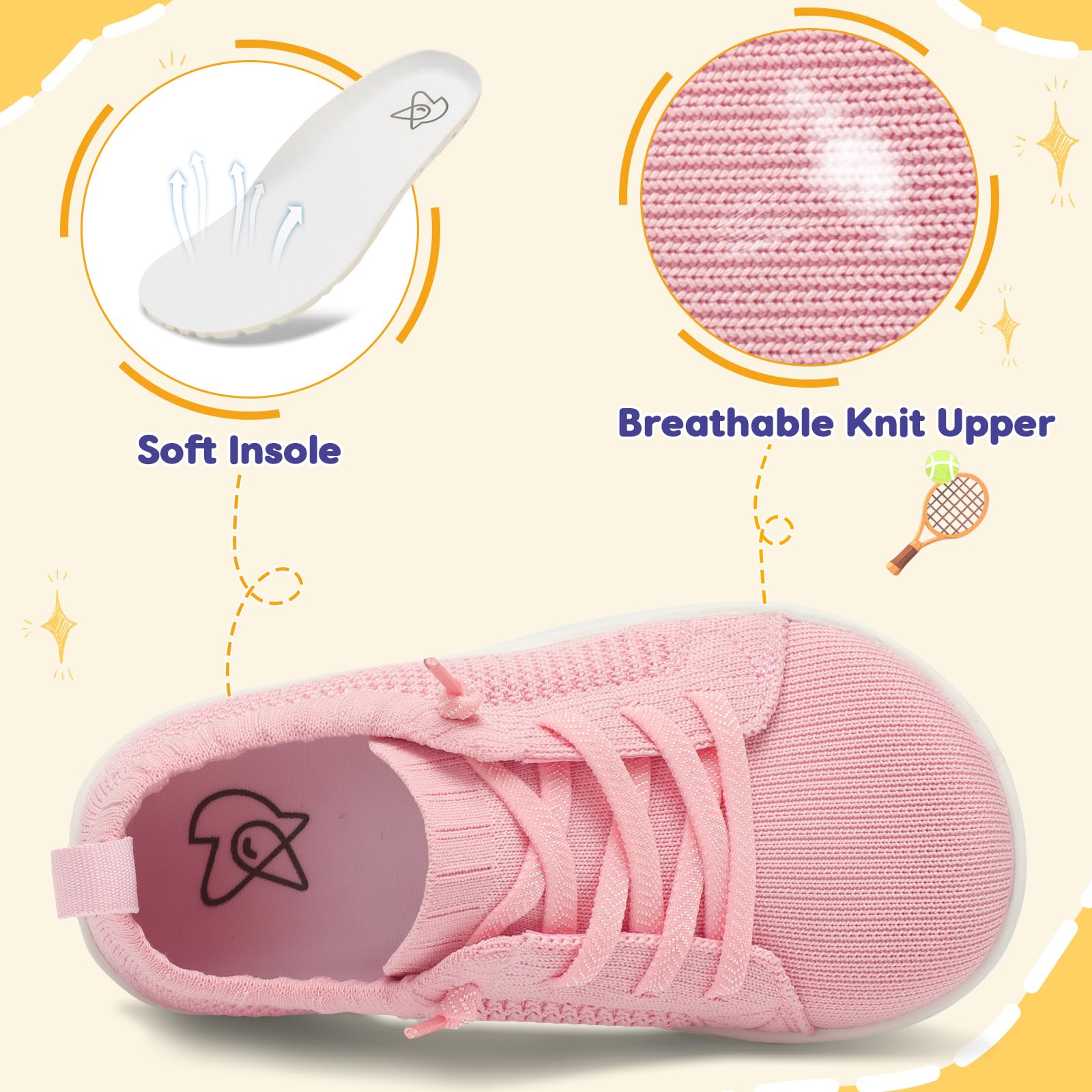 **LeIsfIt Barefoot Toddler Shoes for Girls & Boys - Wide Fit Minimalist Sneakers with Zero Drop Sole - Slip-On Tennis Shoes for Kids - Perfect for Playground, Running & Outdoor Activities**