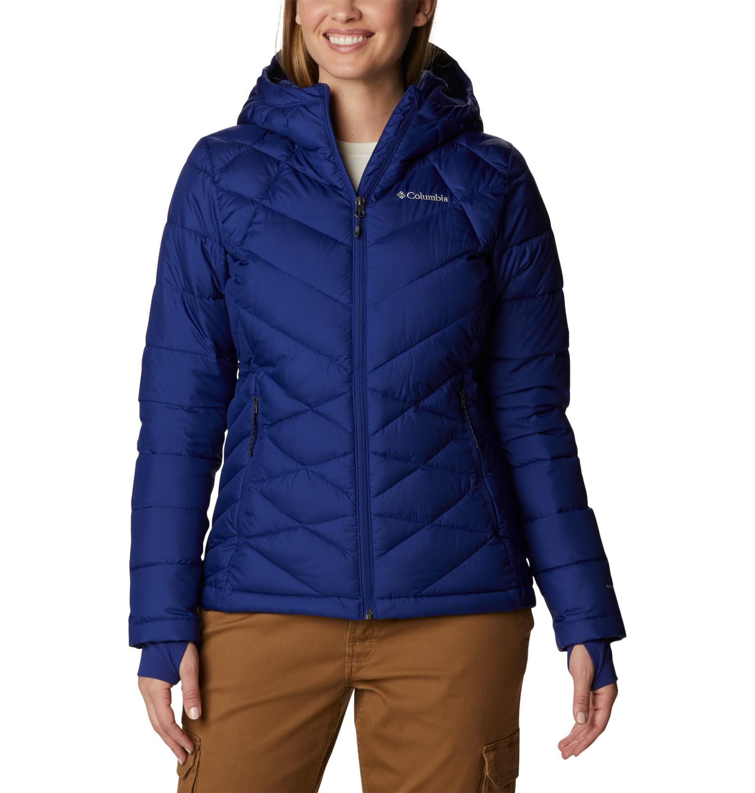 Columbia Women's Heavenly Hooded Jacket - Lightweight Waterproof Windbreaker for Hiking, Running & Outdoor Activities | Warm Fleece-Lined Winter Coat for Casual Wear