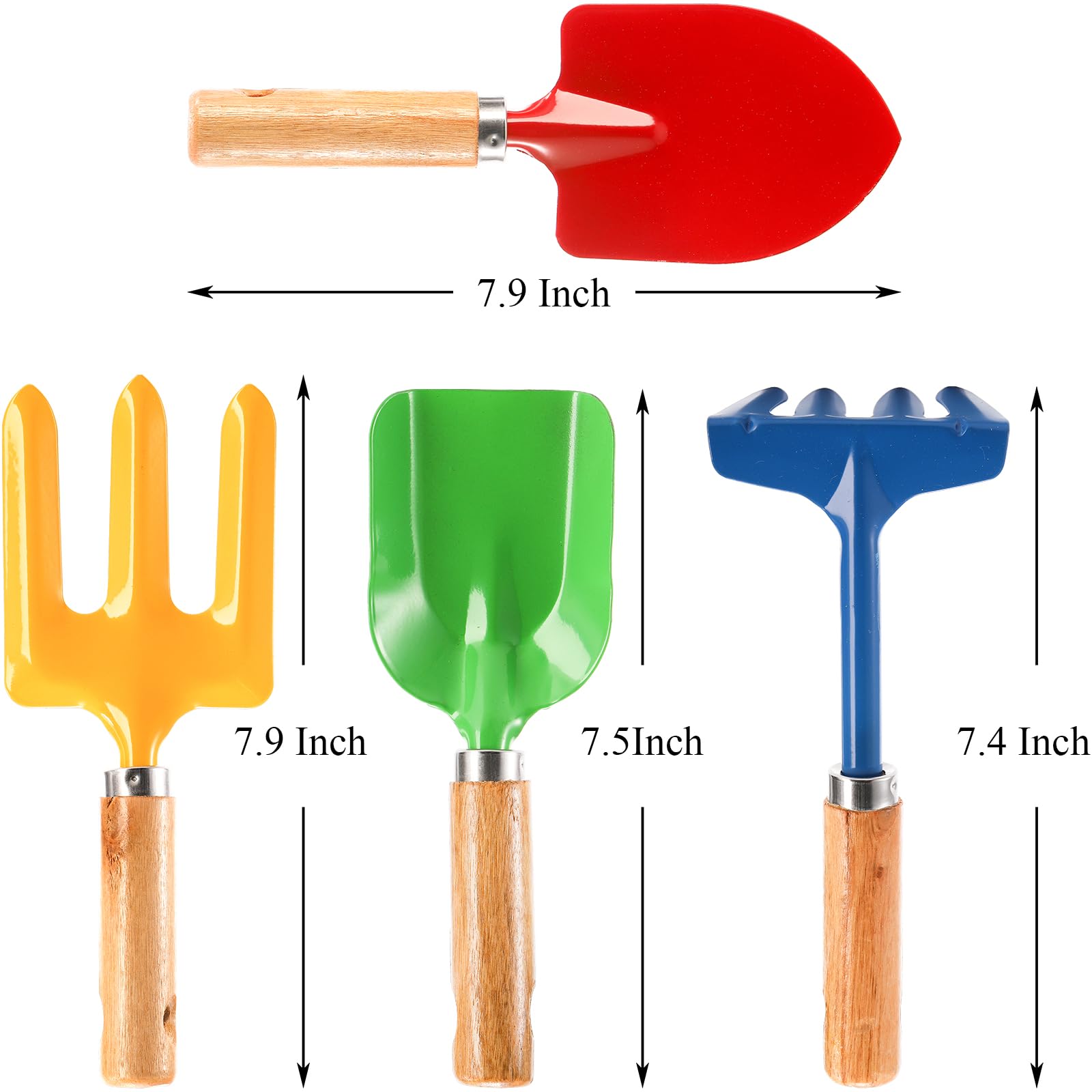 Nicunom 12-Piece Kids Gardening Tool Set - Durable Metal Shovel, Rake, Fork & Trowel for Children | Outdoor Garden Toys, Beach Sand Play & STEM Learning Activities | Perfect Gift for Young Gardeners & Outdoor Explorers