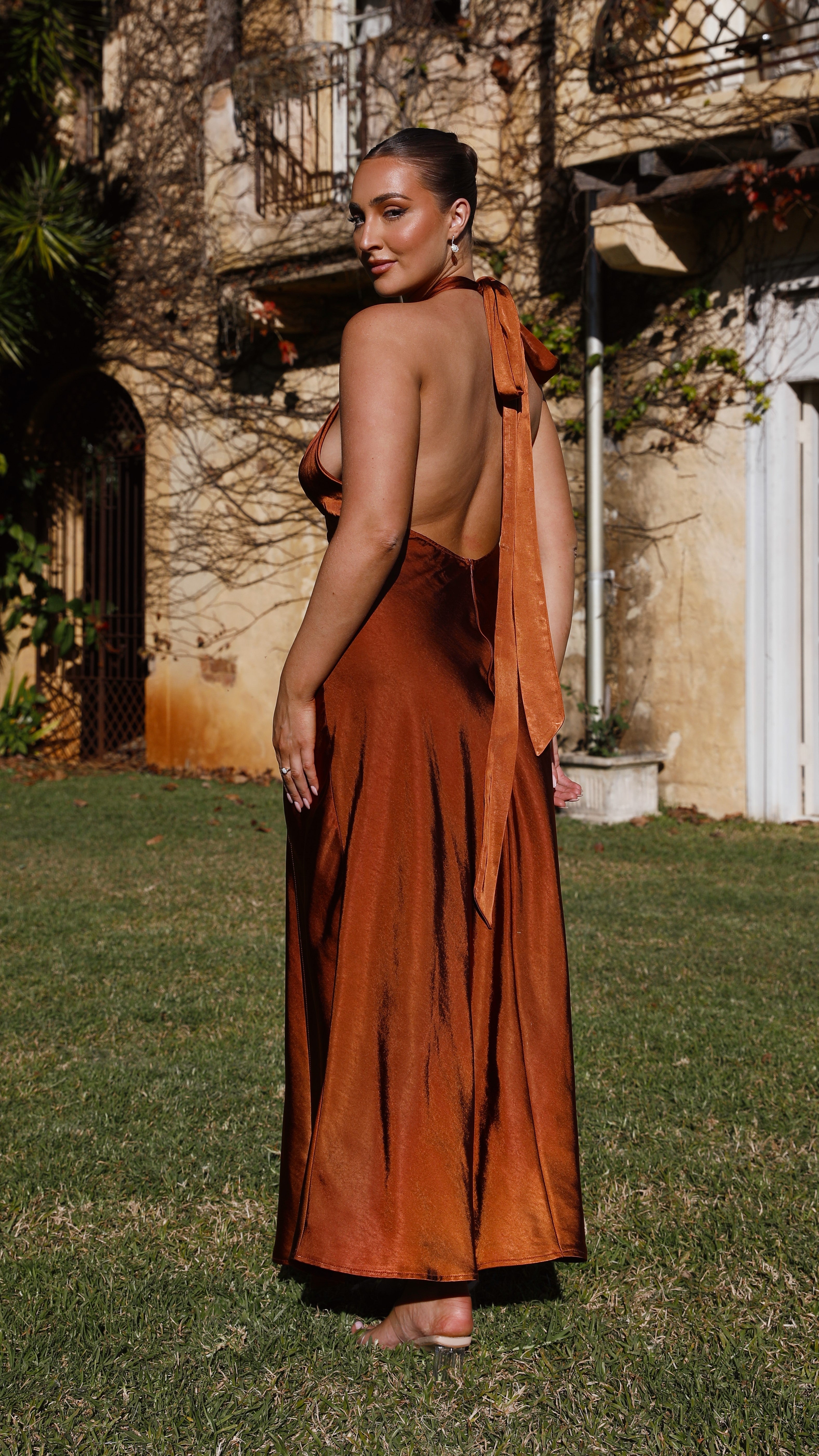 Amalia Maxi Dress in Rust - Flowy Boho Summer Dress for Women, Perfect for Beach Vacations, Music Festivals & Casual Outings