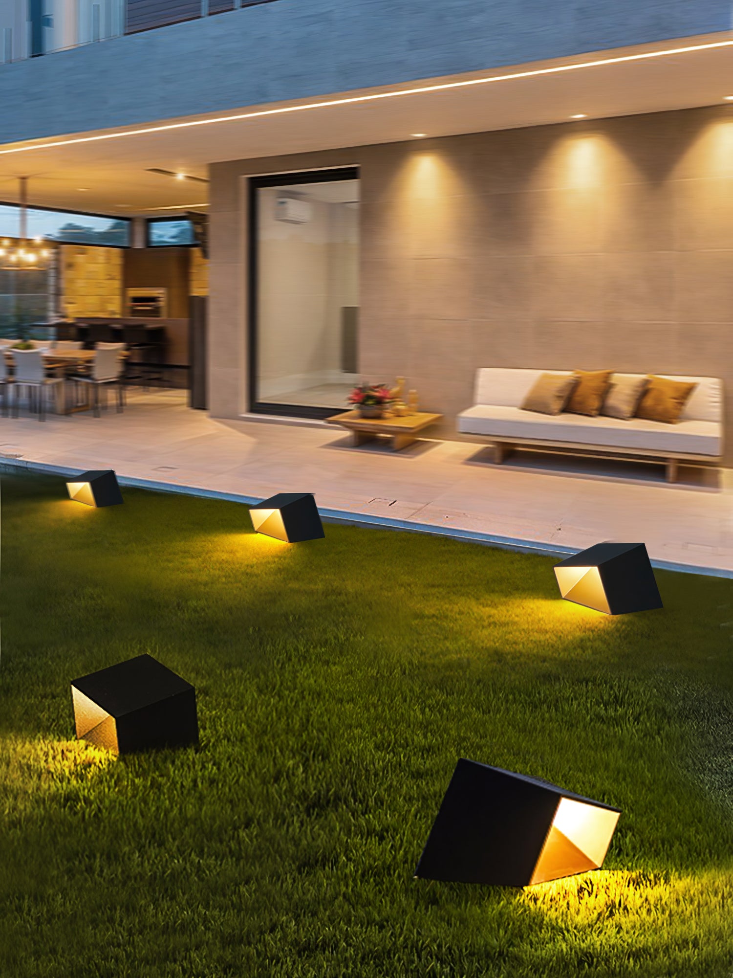 Solar Powered LED Cube Garden Lights - Waterproof Outdoor Decorative Lighting for Patio, Yard, Pathway & Landscape - Warm White & Cool White Options