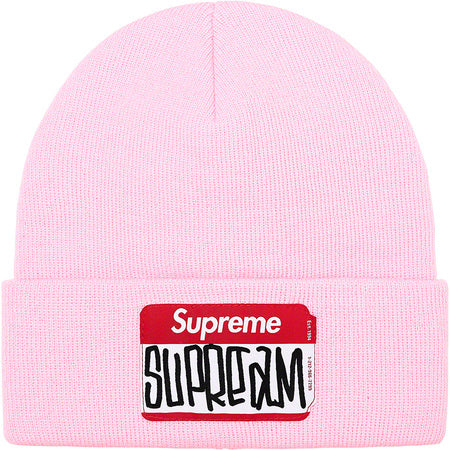 Supreme Gonz Nametag Beanie Pink - Stylish Winter Hat for Men & Women - Perfect for Streetwear, Skateboarding & Urban Fashion