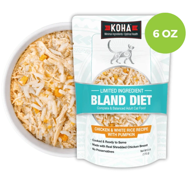 KOHA Limited Ingredient Cat Food - Grain Free Chicken & White Rice Recipe for Sensitive Stomachs | Digestive Support for Cats with Allergies | Perfect for Indoor Cats & Picky Eaters