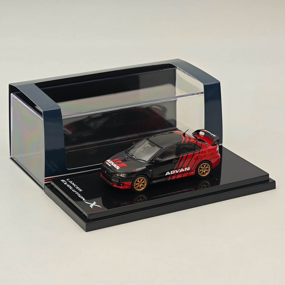 1/64 Scale Mitsubishi Lancer Evolution X Diecast Model Car - Hobby Japan HJ644053AV with Yokohama Advan Colors | Collectible Toy for Display, Racing Enthusiasts & Car Model Collections
