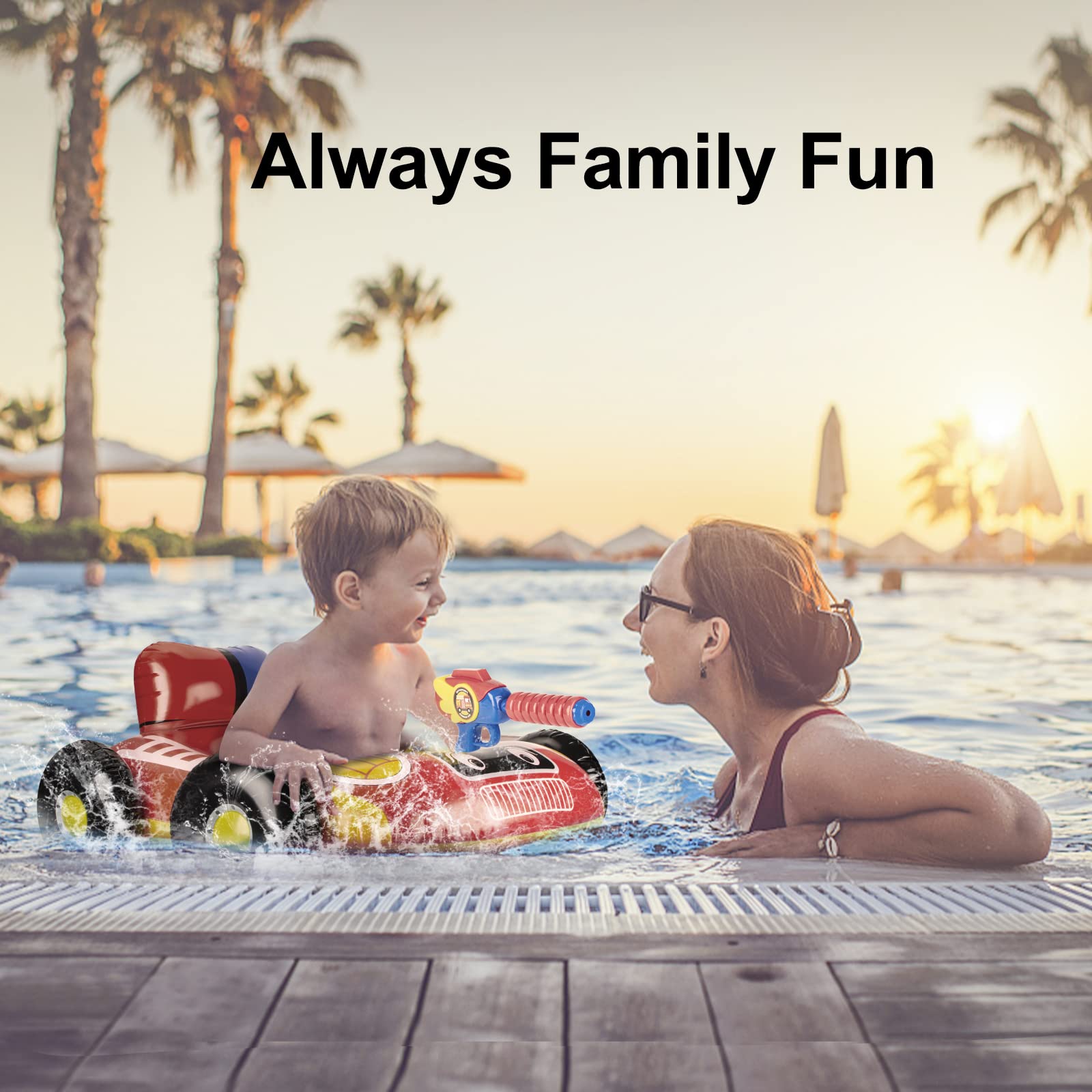 **Best Kids Pool Floats with Water Gun - Fun Fire Truck Inflatable Pool Toys for Boys & Girls Ages 4-8 - Perfect for Summer Swimming, Backyard Pools & Beach Play**