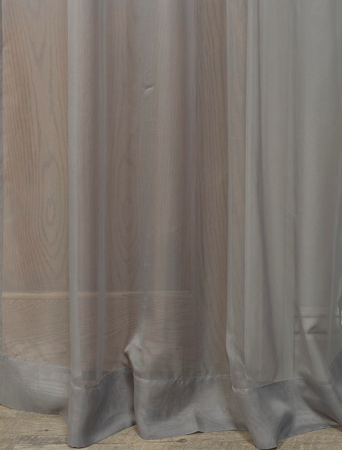 Grey Sheer Curtains for Living Room & Bedroom - Light Filtering Window Drapes (Set of 2 Panels) - Perfect for Privacy & Soft Natural Light