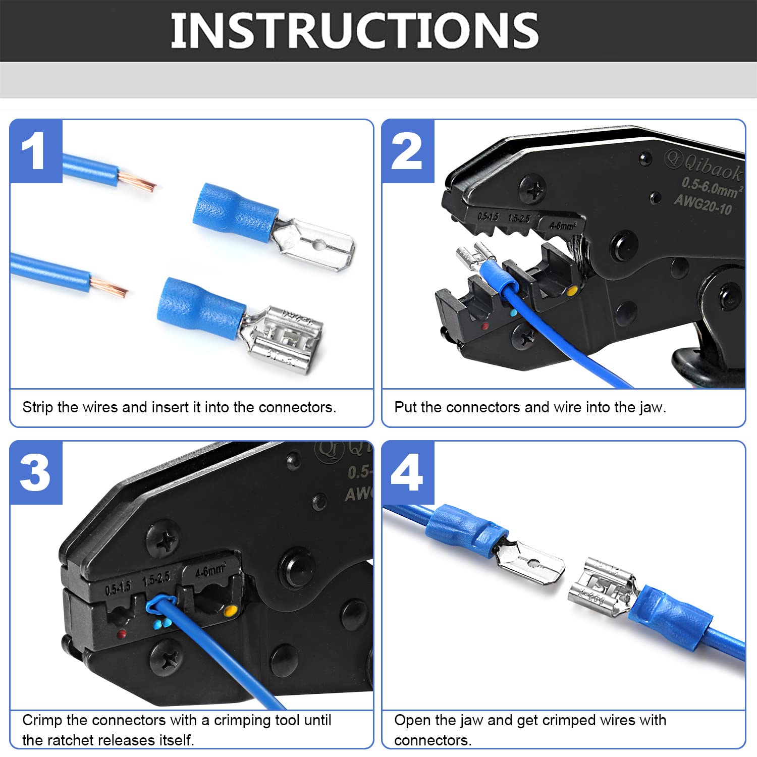 Qibaok 800 PCS Wire Terminals Crimping Tool Kit - Professional Electrical Connectors Set for Automotive, Home Wiring & DIY Projects