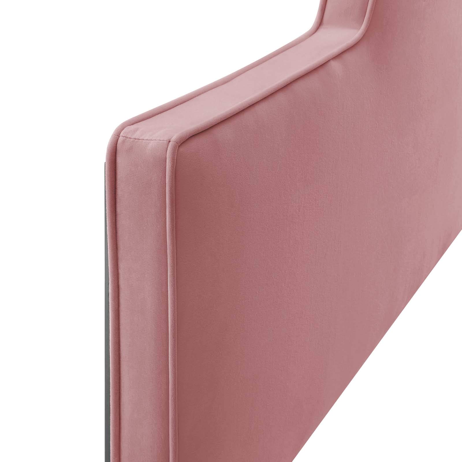 Modway Dawn Performance Velvet Headboard - Twin Size, Dusty Rose Pink - Perfect for Bedroom Decor, Guest Room & Dorm Furniture