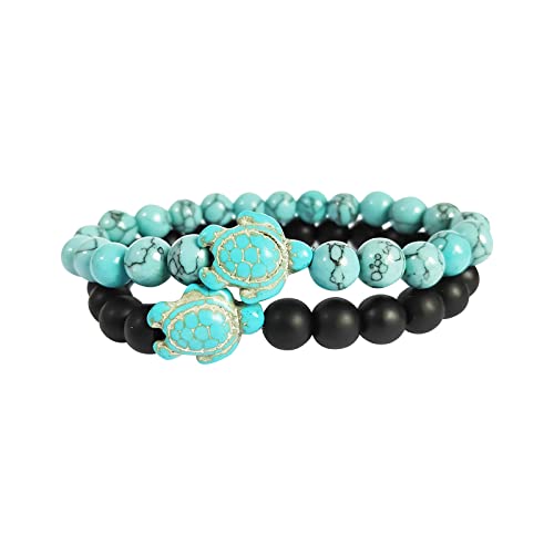 Bohemian Style Turquoise Turtle Pendant Beaded Bracelet for Teen Girls - Adjustable Bangle, One Size - Perfect for Casual Wear, Gifts & Boho Fashion Accessories