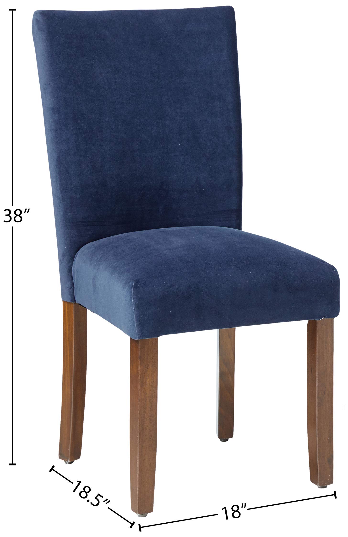 HomePop Parsons Classic Upholstered Accent Dining Chairs, Set of 2, Navy Velvet - Elegant Modern Kitchen & Dining Room Seating for Home Decor