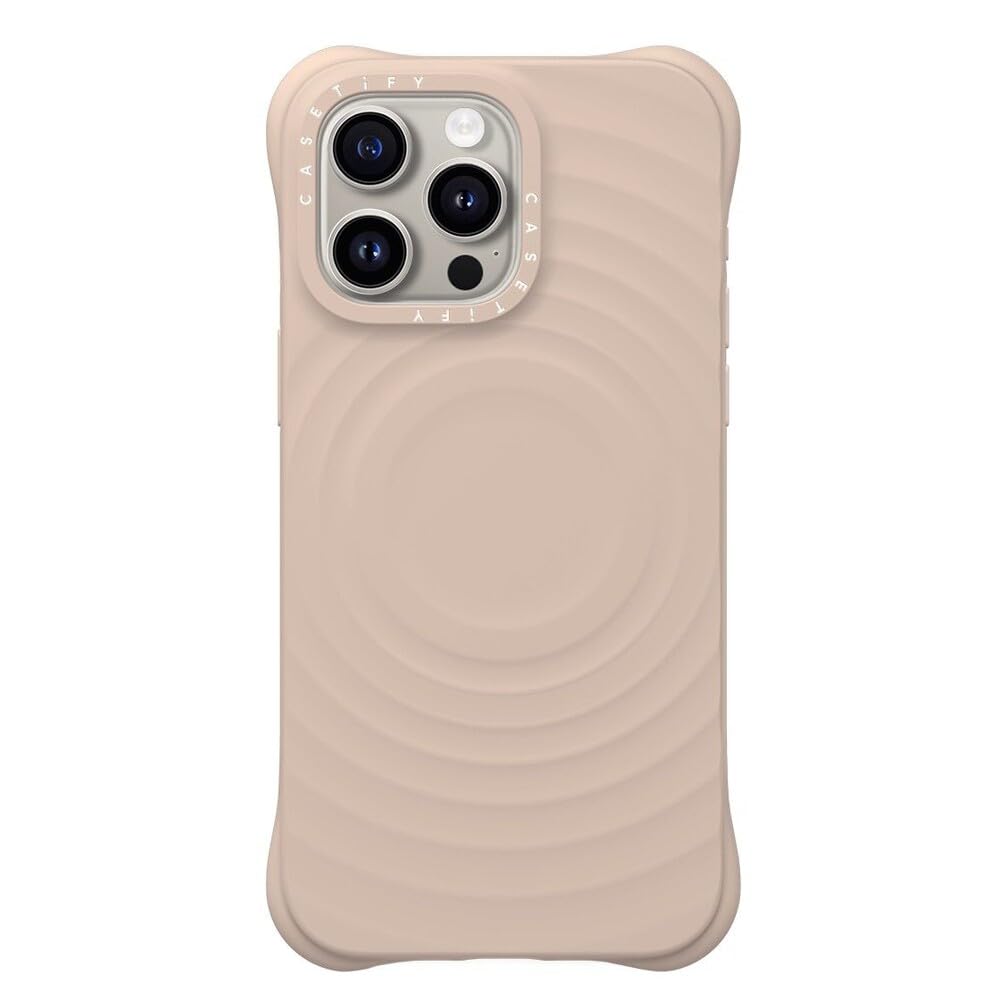 CASETiFY Ripple iPhone 15 Pro Max Case - 2X Military Grade Drop Protection, Wave Texture Design, MagSafe Compatible - Oat Color | Perfect for Outdoor Adventures & Everyday Protection