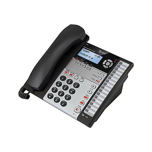 AT&T 1040 4-Line Expandable Corded Phone System with Speakerphone - 1 Handset Desk Landline Phone for Office, Business & Home - Caller ID & Answering Machine - Black/Silver (Renewed) - Perfect for Conference Calls, Customer Service & Remote Work