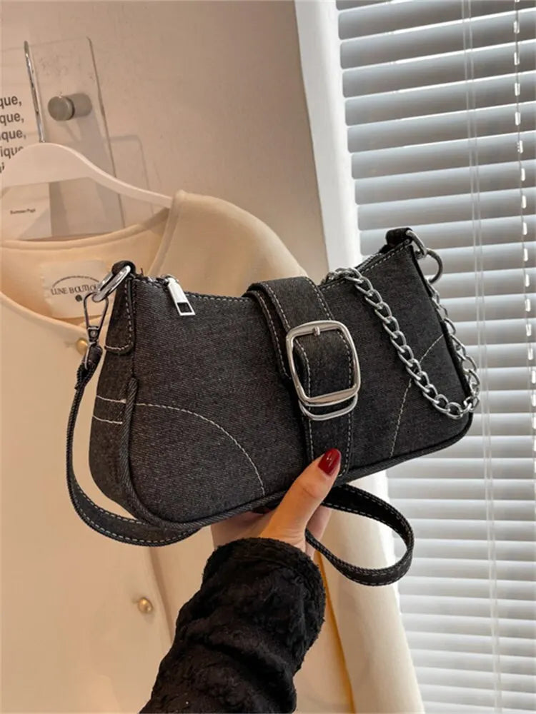 Stylish Denim Crossbody Bag for Women - Customizable Personalized Design with Premium Texture - Perfect for Casual Outings, Travel & Everyday Use
