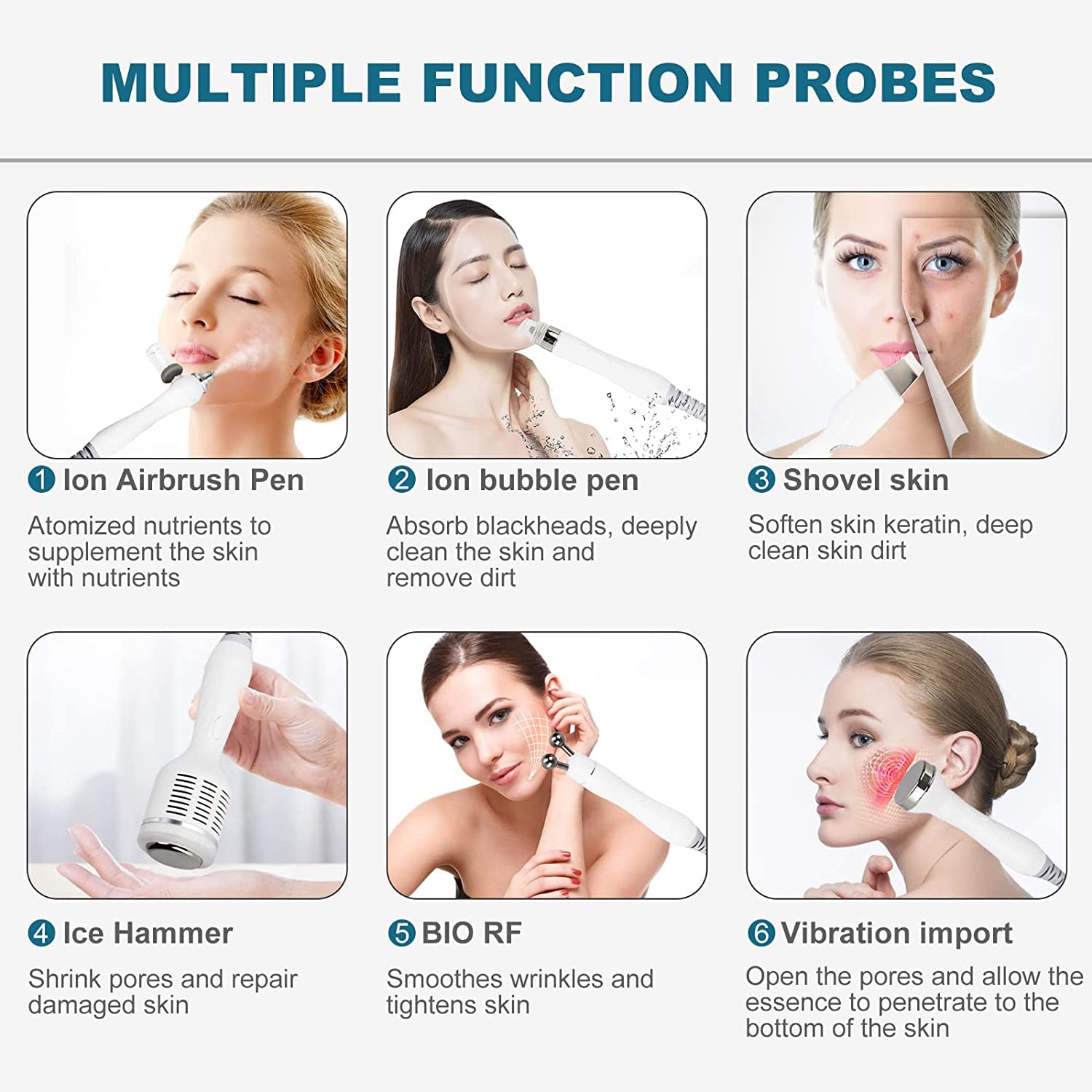 My's Beauty 7-in-1 Hydrogen Oxygen Facial Machine - Diamond Microdermabrasion, LED Mask & HydraFacial Bubble Cleansing for Skin Rejuvenation | At-Home Spa & Professional Skincare Treatment